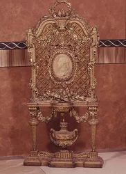 Kaminblende von Bonzanigo, geschnitzt und vergoldet, 1775